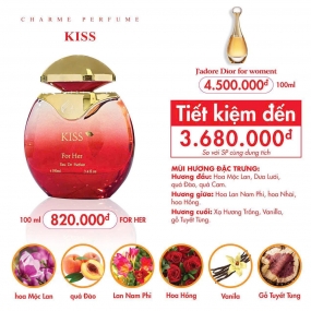 Nước Hoa Nữ - Charrme Kiss 100ml