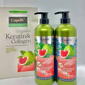 Gội xã Bưởi Capelli Organics Keratin & Collagen  Kích Mọc Tóc Con Giảm Gãy Rụng