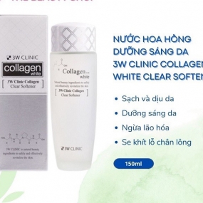 NƯỚC HOA HỒNG TRẮNG DA 3W CLINIC COLAGEN HÀN QUỐC 150ML