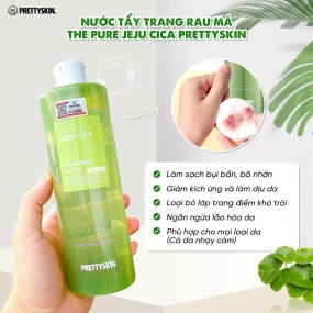 Nước Tẩy Trang Rau Má Cho Da Dầu Da Mụn An Toàn Lành Tính Cho Da PRETTYSKIN 500ml Jeju Cica Hàn Quốc