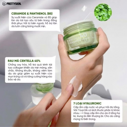 ￼Kem Dưỡng Ẩm Rau Má Kiềm Dầu Dành Cho Da Mụn Da Dầu Nhạy Cảm Cỏ Mềm 50g