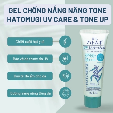 Kem chống nắng Hatomugi SPF 50 PA+++ 80ml
