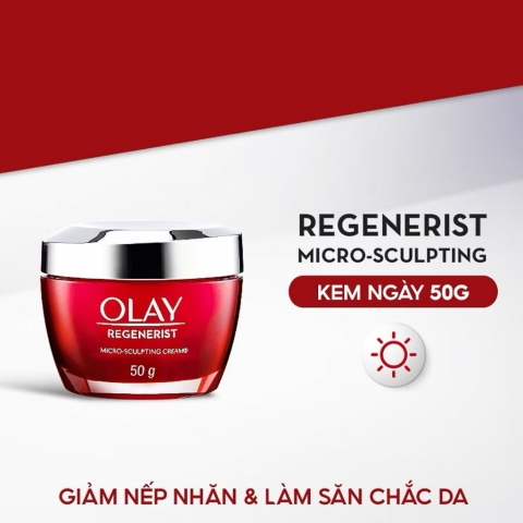 Kem dưỡng chống lão hóa da cao cấp Olay Regenerist Micro Sculpting Cream 50ml - Màu Đỏ