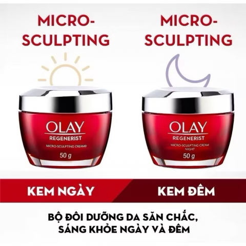 Kem dưỡng chống lão hóa da cao cấp Olay Regenerist Micro Sculpting Cream 50ml - Màu Đỏ