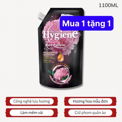 Nước Xả Vải Hygiene Thái Lan đậm đặc lưu hương, Giúp Vải Mềm Mại, Hương Thơm Quyến Rũ Dung Tích 1100ml