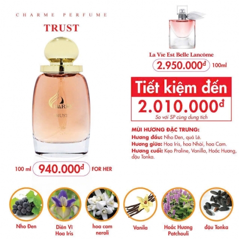 Nước Hoa Charrme Trust 100ml