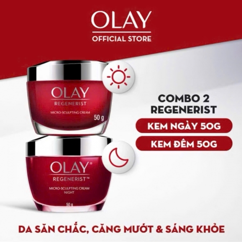 Kem dưỡng chống lão hóa da cao cấp Olay Regenerist Micro Sculpting Cream 50ml - Màu Đỏ