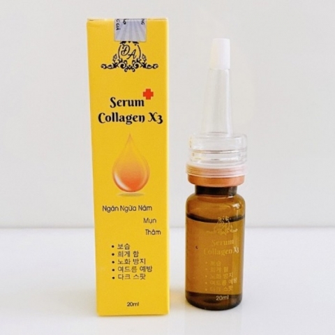 Serum Căng Bóng Collagen X3 Lọ 20Ml - Mỹ Phẩm Đông Anh, 1 Hộp
